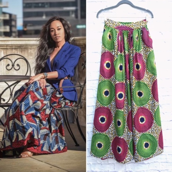 Anthropologie African Skirt full & Denim Blazer Outfit - Picture 3 of 11